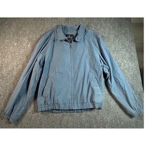 London Fog Mens Blue Harrington Jacket Full Zip Lightweight Coat Large L REG